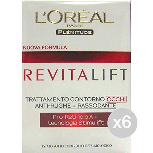 Oreal Set of 6 Revitalift Eye Cream 15 ml Leather Care, Multicoloured, One Size