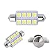 LEDKINGDOMUS 10 Pcs 1.66 Inch 42mm 8-SMD Festoon 7000K LED Interior Map Dome Lights Bulbs 211-2 578-8SMD (Cool White)