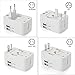 MAXAH® 2 USB Charging Port (1A) Surge Protector All in One Universal Worldwide Travel Wall Charger AC Power AU UK US EU Plug Adapter Adaptor (2 USB (1A) (Upgraded)