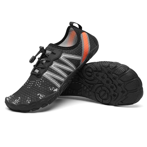 MISHANSHA LIGHTWEIGHT AQUA SHOES FOR MEN BREATHABLE BAREFOOT SHOES WOMEN OUTDOOR BEACH POOL SPORT QUICK DRY MENS SWIMMING SHOES BLACK SIZE 9 WOMEN/7 MEN