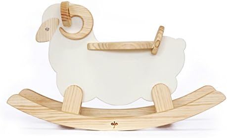Antique Alive Toy Handmade Wooden Ride On Rocking Sheep Lamb Animal Design Rocker