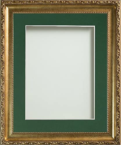 Frame Company Brompton Gold A3 Frame With Bottle Green Mount for Image A4 *Choice of sizes* Fitted with Real Glass