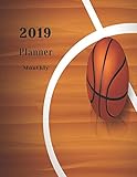 2019 Monthly Planner: Basketballs Schedule Beautiful Organizer stylish Ball background on basketball by