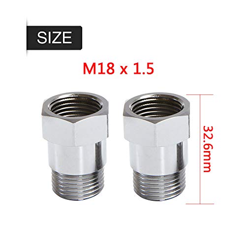 Universal Oxygen O2 Sensor Spacer Adapter Extender extension spacer HHO O2 Bung Test Pipe With M18x1.5 Mild Steel 2 pcs A7831F