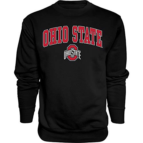 Blue 84 Men's Ohio State Buckeyes Crewneck Sweatshirt Black Arching Over, Ohio…