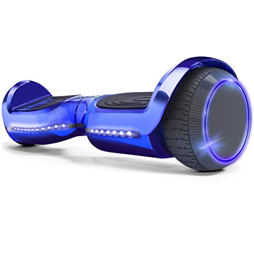 XtremepowerUS Hoverboard Self Balancing Scooter Bluetooth Speaker Lights, for Adults and Kids, Boys Girls Teens, Blue