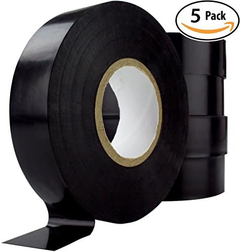 Nova Supply Professional-Grade Black Electrical Tape 5 Pack. 3/4 in x 60 ft. Made of Flame Retardant, UV & Weather Resistant Vinyl. UL & CSA Certified for Industrial Uses Insulating Up to 600V