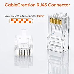CableCreation Cat6 RJ45 Ends, 50-Pack Cat6