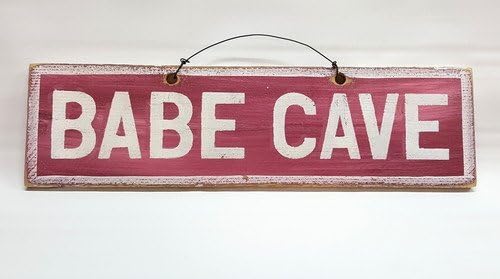 Weathered Signs Pink Babe Cave Wood Sign with White Text | Authentic Brandy Melville Original Sign