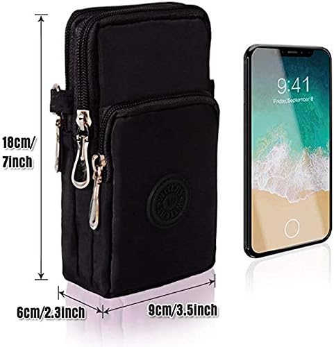 WITERY Women's Cross Body Phone Bag Small Over Shoulder Bags Waist Pack Lightweight Waterproof Sports Sling Bag with Detachable Adjustable Wide Strap & Armband Neck Strap for Ladies Girls(Black) - Image 3