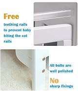 mcc direct Wooden Baby Cot Toddler Bed with Aloe Vera Mattress - White view 4