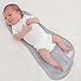 Woombie Original Nursery Swaddling Blanket - for Babies up to 3 Months (Kiss Elephant Blue, 5-13 lbs)