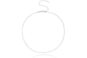 Tgirls Boho Choker Necklace Chain Rice Beaded Necklaces Seed Bead Necklace Accessory for Women