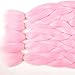 5 Pieces Jumbo Braid Hair Ombre Jumbo Braiding Hair Extension Kanekalon High Temperature Jumbo Braids for Twist Crochet Braiding Hair(5PCS, Pink)