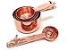 Copper Measuring Cup and Spoon Stackable Set of 9 with Four Measuring Cups and Five Spoons with Engraved Measurements in US and Metric