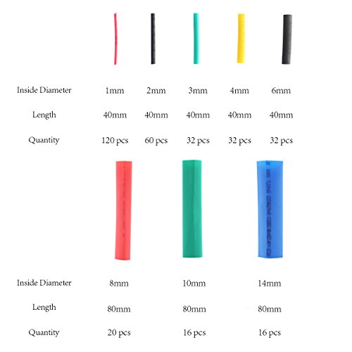 328 PCS Heat Shrink Tubing Set, SIM&NAT Ratio 2:1 Electrical Insulated Sleeving Assorted Heat Shrink Wrap Wire Cable Tubing (8 Sizes/5 Colors)