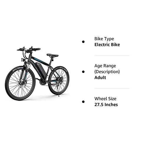 Wooken Electric Bike For Adults With Peak 750W Motor, 27.5'' Ebike With