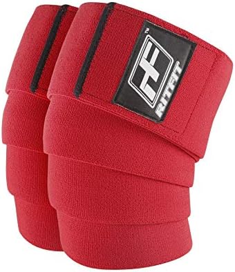 RitFit Knee Wraps (Pair) - Ideal for Squats, Powerlifting, Weightlifting, Cross Training WODs - Compression & Elastic…