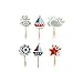 iMagitek 48 Pcs Ocean Sailing Yacht Boat Nautical Cupcake Toppers Pirate Ship Whale Cake Decorations for Baby Shower, Birthday Party