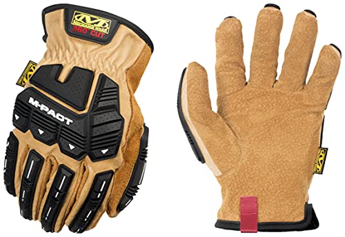 Mechanix Wear M-Pact Driver F9-360, Leather Safety Gloves, Black/Brown - L