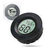 Digital Instant Read Thermometer Hygrometer, TIAMAT Indoor Temperature Humidity Meter Detector, Electronic Thermometer For Kitchen, Indoor Garden, Cellar, Fridge, Closet - Black