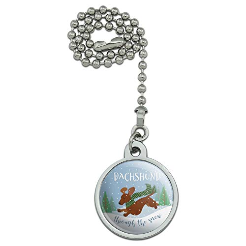 GRAPHICS & MORE Dachshund Dashing Through The Snow Winter Christmas Ceiling Fan and Light Pull Chain