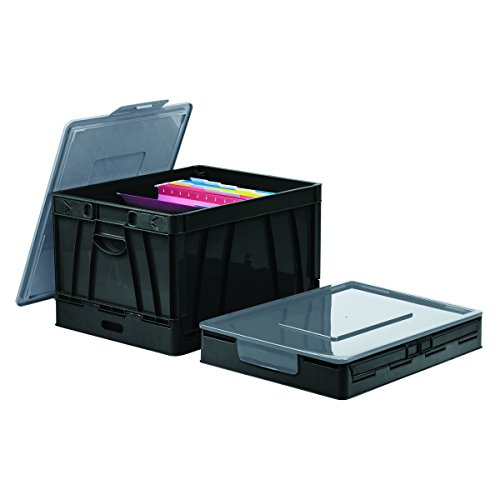 Universal 40010 Collapsible Crate, 17 1/4 x 14 1/4 x 10 1/2, Black/Gray (Pack of 2)