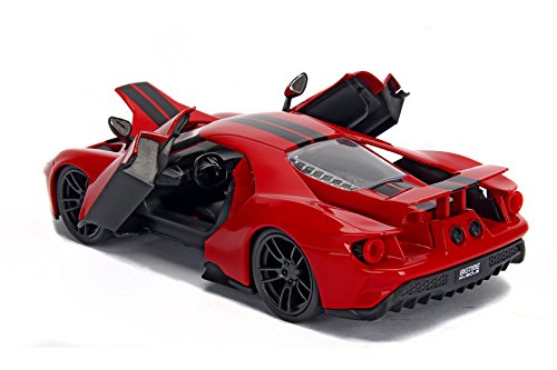 2017 Ford GT Black with Red Stripes 1/24 Diecast Model Car by Jada 99389 - Thumbnail 3