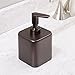mDesign Compact Square Metal Soap Dispenser for Bathroom/Kitchen - Liquid Soap Pump Bottle for Countertop - Holds Hand Soap, Dish Soap, Lotion, Essential Oil - Unity Collection - Bronze
