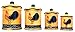 ACK Tuscany Sunshine Country Rooster Ceramic Hand Painted Canisters with Lid, Set of 4, Kitchen Storage Jar, Food Storage Container, Airtight Storage Container With Rubber Seal