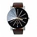Sandistore 1PC Men Quartz Dial Clock Leather Wrist Watch Round Case (Coffee)