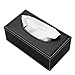 KINGFOM Rectangular PU Leather Tissue Box Cover - Facial Tissue Paper Napkin Holder for Bathroom, Home, Office, Car Automotive Decoration with Magnetic Bottom(Black)