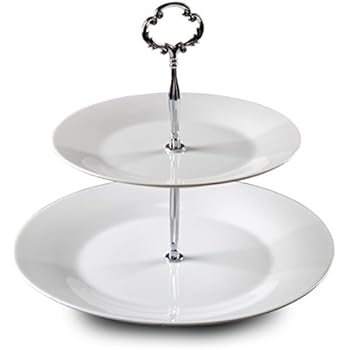 Klikel 2 Tiered Serving Stand - Serving Tray For Parties - Round Platter For Cupcakes Fruits Dessert or Tea - Cake Pop Stand And Buffet Server