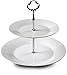 Klikel 2 Tiered Serving Stand - Serving Tray For Parties - Round Platter For Cupcakes Fruits Dessert or Tea - Cake Pop Stand And Buffet Server