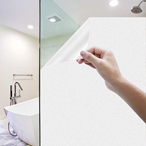 Rhodesy Frosted Privacy Window Film, Homegoo Self Adhesive Glass Frosting Film Static Cling Opaque Window Film for Home Bathroom Office 44.5 x 200 cm(17.5 x 78.7 inch)