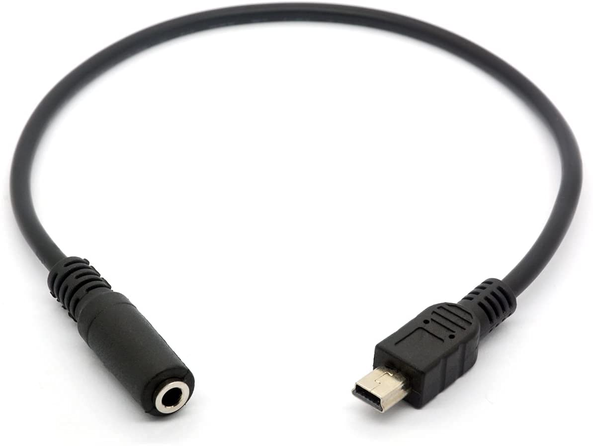 Mini USB Male to 3.5mm Female AUX Audio Cable Cord for Headset Adapter Active Clip Mic Microphone (Mini USB Male To 3.5mm Aux Female)