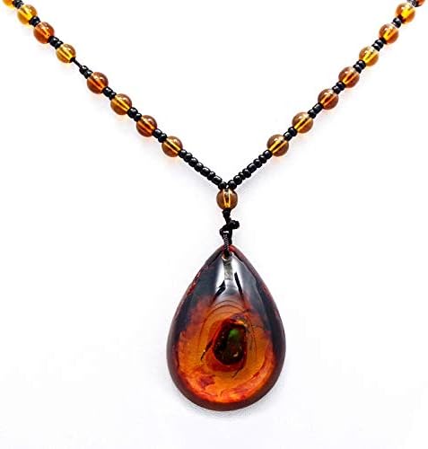 Tududu Brazilian Natural Beetle Insect Golden Scorpion Amber Pendant Necklace Jewelry Gifts For Women Men Necklace Length 70 Cm Amazon Co Uk Jewellery