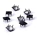 100pcs Pyramid Studs Spots Punk Spikes for DIY Craft Leathercraft - Black