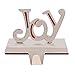 BIRDROCK HOME Joy Stocking Holder - Holiday Greetings Mantle Fireplace Topper - Decorative Christmas Stocking Holder - Stainless Steel