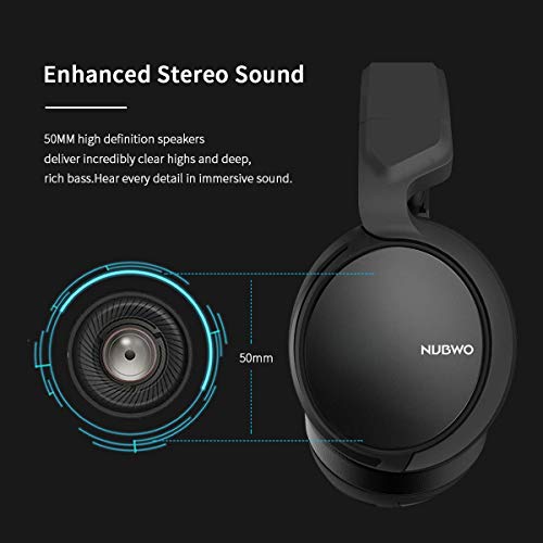 NUBWO N12 Gaming Headset for Xbox One PS4 PC with Flexible Mic Comfort Rotatable Earmuffs, Stereo Sound, Easy Volume Control for Xbox One S/X Playstation 4 Computer Laptop (Black)