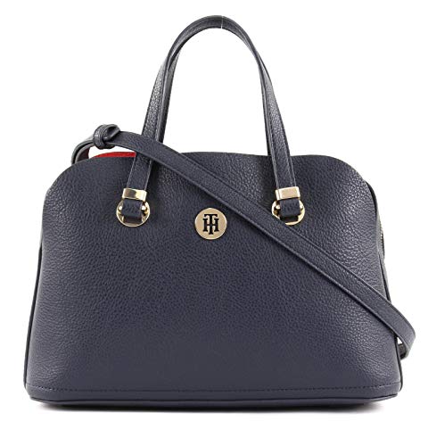 Tommy-Hilfiger-Damen-Handtasche-Tasche-Henkeltasche-TH-Core-M-Satchel-Blau