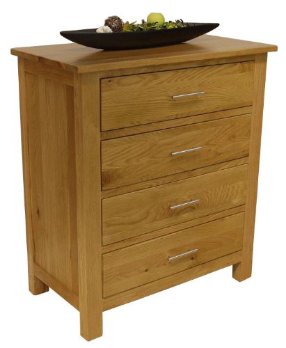 Solid Oakland Chunky Oak 4 Drawer Chest Of Drawers Bedroom