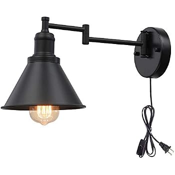 ALLTRUST 1 Lights Plug-in Cord Industrial Wall Sconce ...