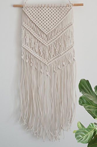 Enoch Slsiek Macrame Woven Wall Hanging - Boho Chic Bohemian Home Geometric Art Decor - Beautiful Apartment Dorm Room Decoration, 14" W x 33" L