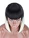 Kalyss Bob Short Hair Wig for Women Heat Resistant Yaki Synthetic Hair Brown Women's Wig With Hair Bangs (ombre mix blonde)