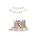 3rd Birthday Hat Princess Tiara Crown Baby Girl Headband with a Happy Birthday Banner