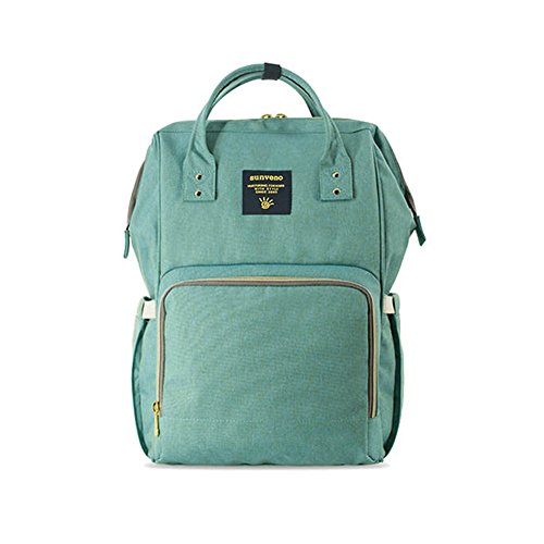 Sunveno Mummy Maternity Nappy Bag Brand Large Capacity Baby Bag Travel Backpack Desiger Nursing Bag for Baby Care Green