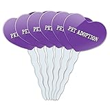 Purple Heart Love Set of 6 Cupcake Picks Toppers