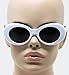 Elite NIRVANA Kurt Cobain Oval Bold Vintage Sunglasses For Women Men Eyewear (White-Black, 65)