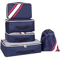 Packing Cubes, Packing Organizers, YAMTION 5-Piece Oxford Lightweight Travel Luggage Organizers Packing Cubes Space Saver(Blue)